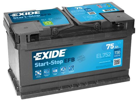 Купити EL752 EXIDE Акумулятор Tourneo Connect (1.5 TDCi, 1.6 EcoBoost, 1.6 TDCi)