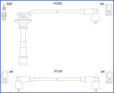 Купить 134562 Hitachi Провода зажигания Avensis T22 1.6