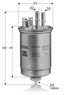 Купить GS250 Tecneco Топливный фильтр  Пунто (1.9 D 60, 1.9 DS 60)