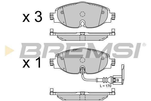 Купити BP3516 BREMSI Гальмівні колодки  Audi TT (1.8, 2.0) 