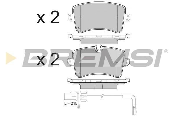 Купити BP3493 BREMSI Гальмівні колодки  Audi A4 RS4 quattro 
