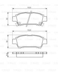 Купить 0 986 424 762 BOSCH Тормозные колодки задние Avensis (2.0, 2.4) с звуковым предупреждением износа, с интегрированным контактом датчика износа