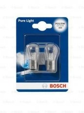 Купити 1 987 301 016 BOSCH - Лампа розжарювання P21/5W 12V 21/5W PURE LIGHT (blister 2 шт)   (виробництво)