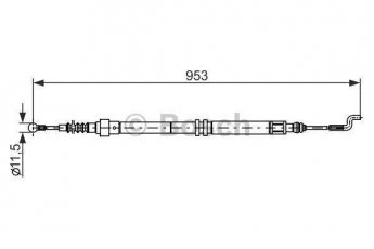 Купить 1 987 477 707 BOSCH Трос ручника Транспортер Т4 (1.9, 2.0, 2.4, 2.5, 2.8)