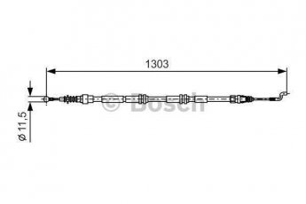 Купить 1 987 477 260 BOSCH Трос ручника Транспортер (Т5, Т6) (1.9, 2.0, 2.5, 3.2)