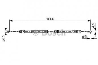 Купити 1 987 482 032 BOSCH Трос ручного гальма Sprinter 906 (1.8, 2.1, 3.0, 3.5)