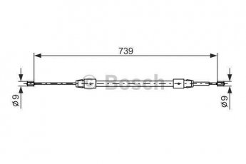 Купить 1 987 477 691 BOSCH Трос ручника A-Class W168 (1.4, 1.6, 1.7, 1.9)