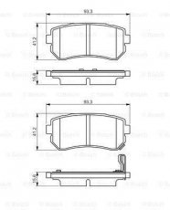 Купити 0 986 495 354 BOSCH Гальмівні колодки задні Hyundai i20 (1.1, 1.2, 1.4) з датчиком зносу