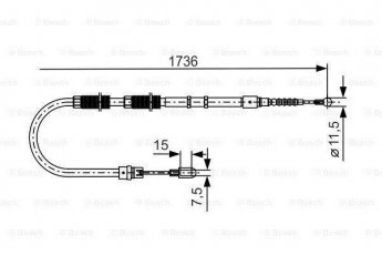 Купить 1 987 477 257 BOSCH Трос ручника Audi A4 B7 (1.8, 2.0, 3.0, 3.1)