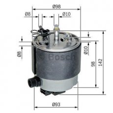 Купить F 026 402 126 BOSCH Топливный фильтр (прямоточный, с датчиком уровня воды) Ниссан