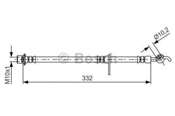 Купити 1 987 481 654 BOSCH Гальмівний шланг Avensis T27 (1.6, 1.8, 2.0, 2.2)