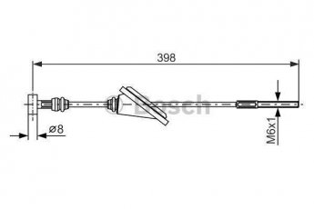 Купить 1 987 477 985 BOSCH Трос ручника Avensis T25 (1.6, 1.8, 2.0, 2.2, 2.4)