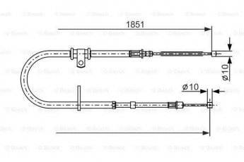 Купить 1 987 477 862 BOSCH Трос ручника Галант 8 (2.0, 2.4 GDI, 2.5 V6 24V)