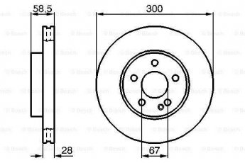 Купить 0 986 479 C50 BOSCH Тормозные диски Виано W639 (2.1, 3.0, 3.2, 3.5, 3.7)