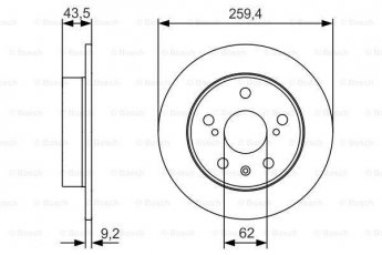 Купити 0 986 479 C44 BOSCH Гальмівні диски Suzuki SX4 (1.0, 1.4, 1.6)