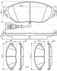 Купить 0 986 495 350 BOSCH Тормозные колодки передние Octavia A7 (2.0 TDI, 2.0 TDI RS, 2.0 TSI RS) с датчиком износа