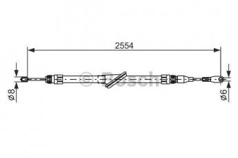 Купить 1 987 477 699 BOSCH Трос ручника CL-Class CLK (3.2, 4.3, 5.4)