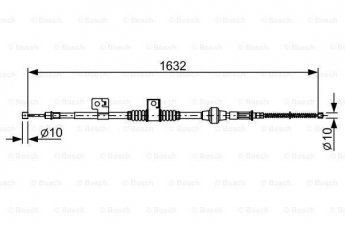 Купить 1 987 482 519 BOSCH Трос ручника Mitsubishi ASX (1.8 DI-D 4WD, 2.0 i, 2.0 i 4WD)