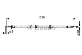 Купить 1 987 482 290 BOSCH Трос ручника Линеа (1.4 T-Jet, 1.6, 1.6 D Multijet)