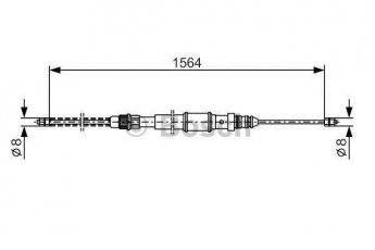 Купить 1 987 477 311 BOSCH Трос ручника Renault 19 (1, 2) (1.2, 1.4, 1.7, 1.8, 1.9)