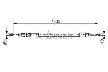 Купить 1 987 482 317 BOSCH Трос ручника Citroen C3 (1.0, 1.1, 1.2, 1.4, 1.6)