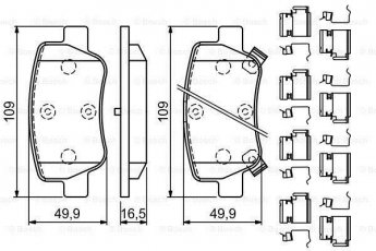 Купити 0 986 494 933 BOSCH Гальмівні колодки  Avensis T27 (1.6, 1.8, 2.0) 