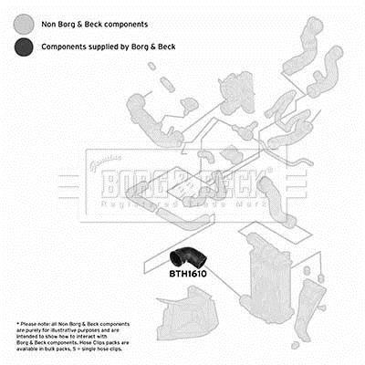 Купити BTH1610 Borg&beck Патрубок інтеркулера Ауді А4 (Б6, Б7) (1.8 T, 1.8 T quattro)