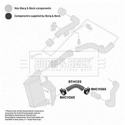 Купити BTH1125 Borg&beck Патрубок інтеркулера Audi A4 B5 (1.8 T, 1.9 TDI, 1.9 TDI quattro)