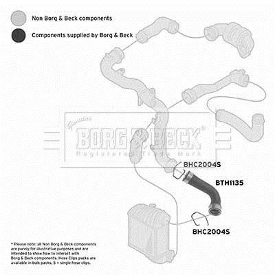 Купить BTH1135 Borg&beck Патрубок интеркулера Bora (1.9 TDI, 1.9 TDI 4motion)