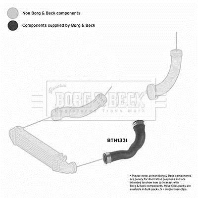 Купити BTH1331 Borg&beck Патрубок інтеркулера Mercedes 211 (E 200 Kompressor, E 200 T Kompressor)