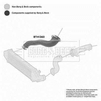 Купить BTH1360 Borg&beck Патрубок интеркулера Mercedes 204 (C 200 CDI, C 220 CDI)
