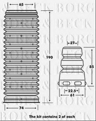 Купить BPK7001 Borg&beck Пыльник амортизатора  Audi A3