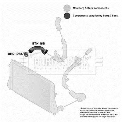 Купить BTH1168 Borg&beck Патрубок интеркулера Audi A3 (1.6, 2.0)