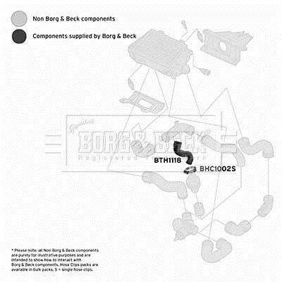Купити BTH1118 Borg&beck Патрубок інтеркулера Транспортер Т4 (2.5 TDI, 2.5 TDI Syncro)