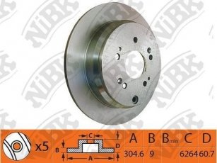 Купити RN1259 NiBK Гальмівні диски Хонда СРВ (2.0, 2.2, 2.4)