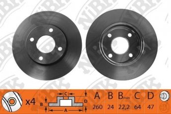 Купить RN1046 NiBK Тормозные диски Mondeo (1, 2) (1.6, 1.8, 2.0)
