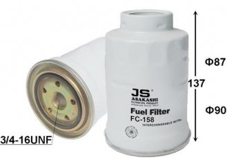 Купить FC158J JS Asakashi Топливный фильтр  Land Cruiser (80, 90, 150, Prado) (2.8, 3.0, 4.2)