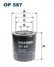 Купить OP587 Filtron Масляный фильтр (накручиваемый) Pajero Sport (1, 2) (2.5 DI-D 4WD, 2.5 TD)