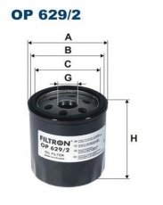 Купити OP629/2 Filtron Масляний фільтр (накручуваний) Вольво С60 2 (2.0 T, T5)