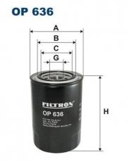 Купить OP636 Filtron Масляный фильтр (накручиваемый) Pajero (3, 4) (2.8, 3.2)