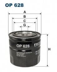 Купить OP628 Filtron Масляный фильтр (накручиваемый) Wrangler (2.5, 4.0)