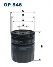 Купити OP546 Filtron Масляний фільтр (накручуваний) Оріон (1.8 D, 1.8 TD)
