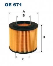 Купить OE671 Filtron Масляный фильтр (фильтр-патрон) Поло (1.2, 1.2 12V)