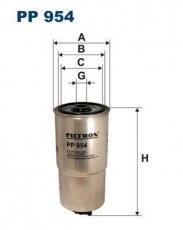 Купить PP954 Filtron Топливный фильтр (накручиваемый) Мареа (1.9 JTD 105, 2.4 JTD 130)