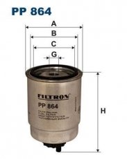 Купить PP864 Filtron Топливный фильтр (накручиваемый) Типо (1.7 D, 1.9 D, 1.9 TD)