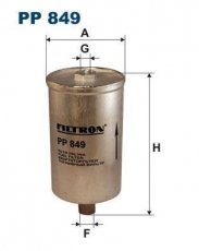 Купити PP849 Filtron Паливний фільтр (накручуваний) Ауді 90 (2.0, 2.2, 2.3)
