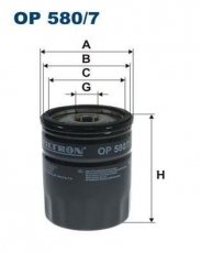Купить OP580/7 Filtron Масляный фильтр (накручиваемый) MG 6 (1.8, 1.8 T)