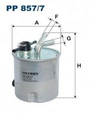 Купити PP857/7 Filtron Паливний фільтр (с подсоединением датчика уровня воды) Nissan