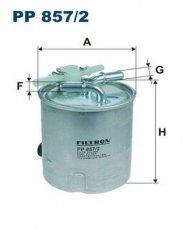 Купити PP857/2 Filtron Паливний фільтр (с подсоединением датчика уровня воды) Кашкай 2.0 dCi