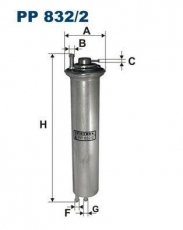 Купить PP832/2 Filtron Топливный фильтр (прямоточный) БМВ Е39 (2.2, 2.5, 3.0, 3.5, 4.4)